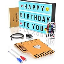 Cinema Light Box with Letters – VOL 2.0! Marquee Color Changing Lightbox Sign with 352 Black Letters | Amazon (US)