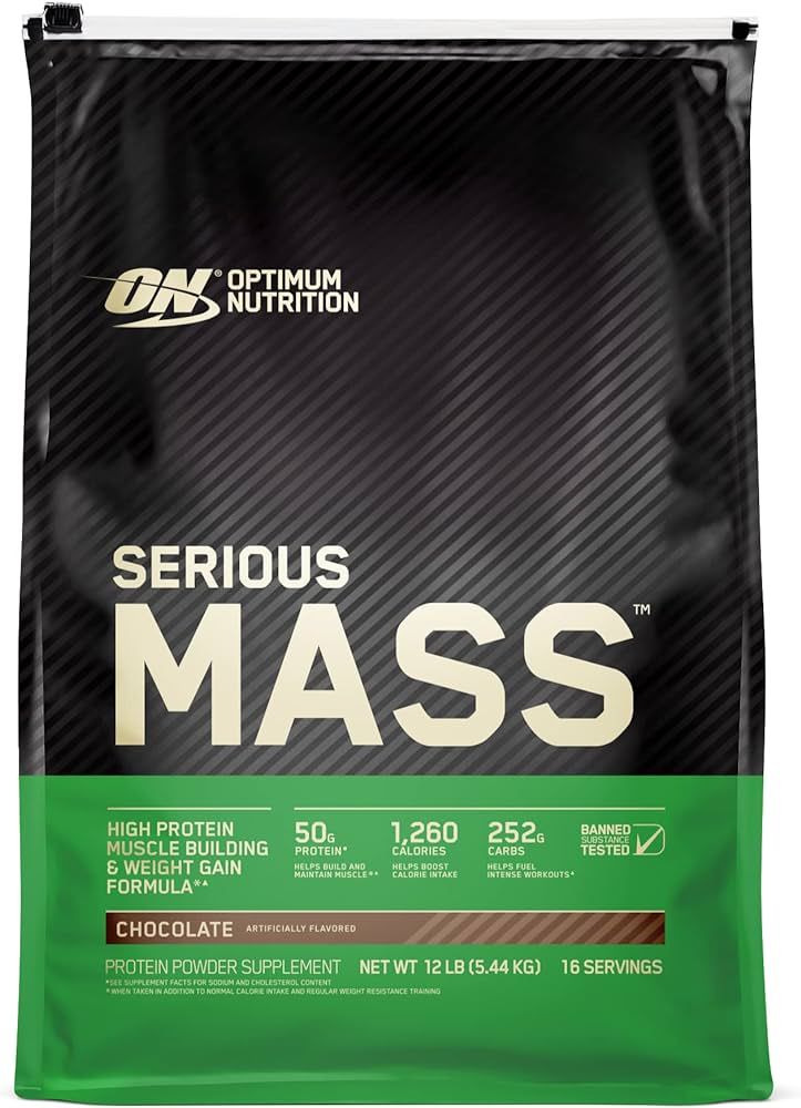 Optimum Nutrition Serious Mass Weight Gainer Protein Powder, Vitamin C, Zinc and Vitamin D for Im... | Amazon (US)