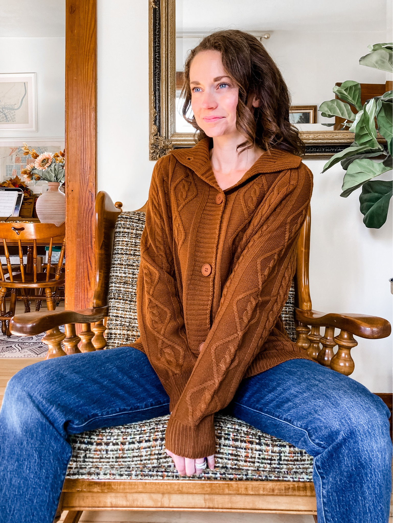 Thanksgiving sweater!
Wearing size small, loose fit, petite friendly. 
Petite outfit. Thanksgiving outfit. Classic outfit  

#LTKunder50 #LTKHoliday #LTKstyletip