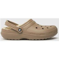 Crocs Classic Lined Clog Sandals In Beige & Brown, Size: 9 (EU 44) | Schuh