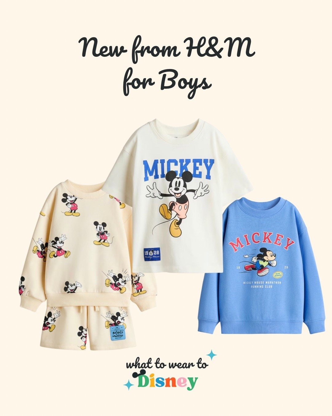 New for BOYS from H&M for your next trip to Disney! 