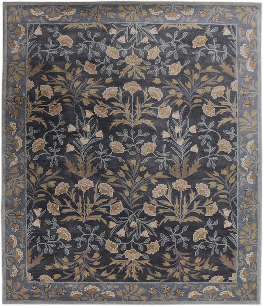 Old Hand Made Floral Blue Tulip Traditional Style Oriental Woolen Area Rugs (9'x12') | Amazon (US)