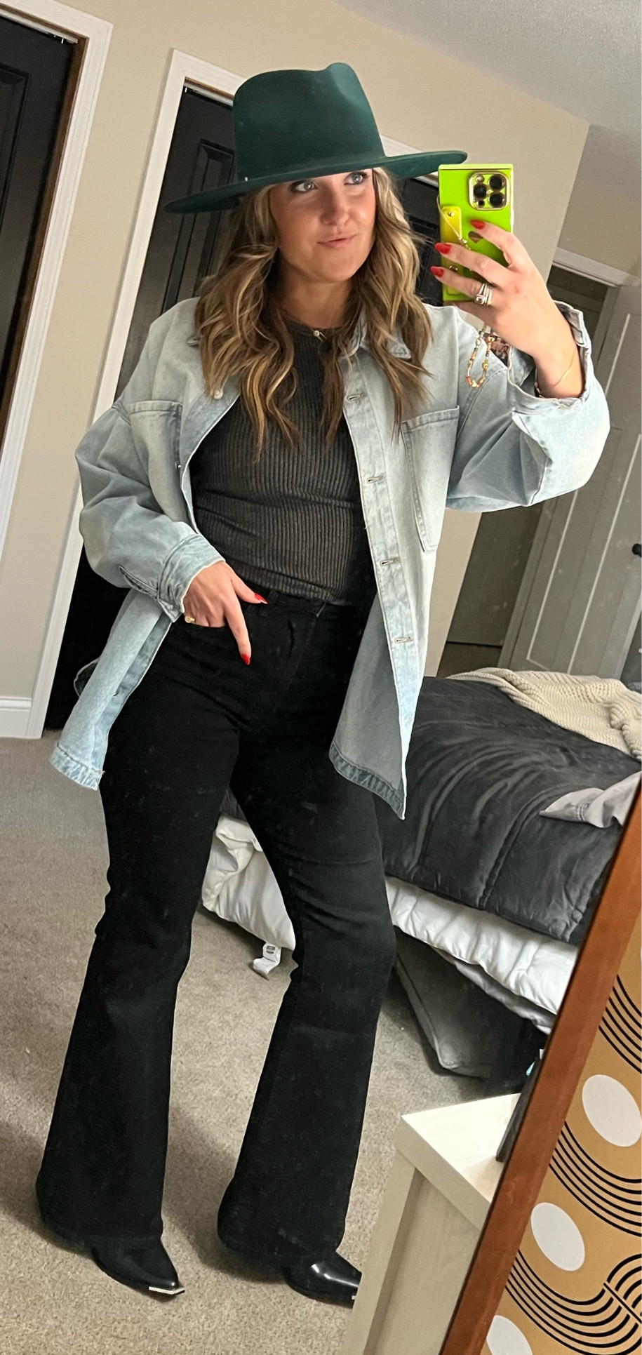 Styling my favorite high rise bell bottoms for a Lainey Wilson vibe. Hat is Olive & Pique from Queenie and Pearl, jewelry is Stella and Dot.

#LTKstyletip