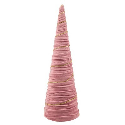 Northlight Twisted Cone Tree with Shiny Garland Christmas Decoration - 15.25" - Pink | Target