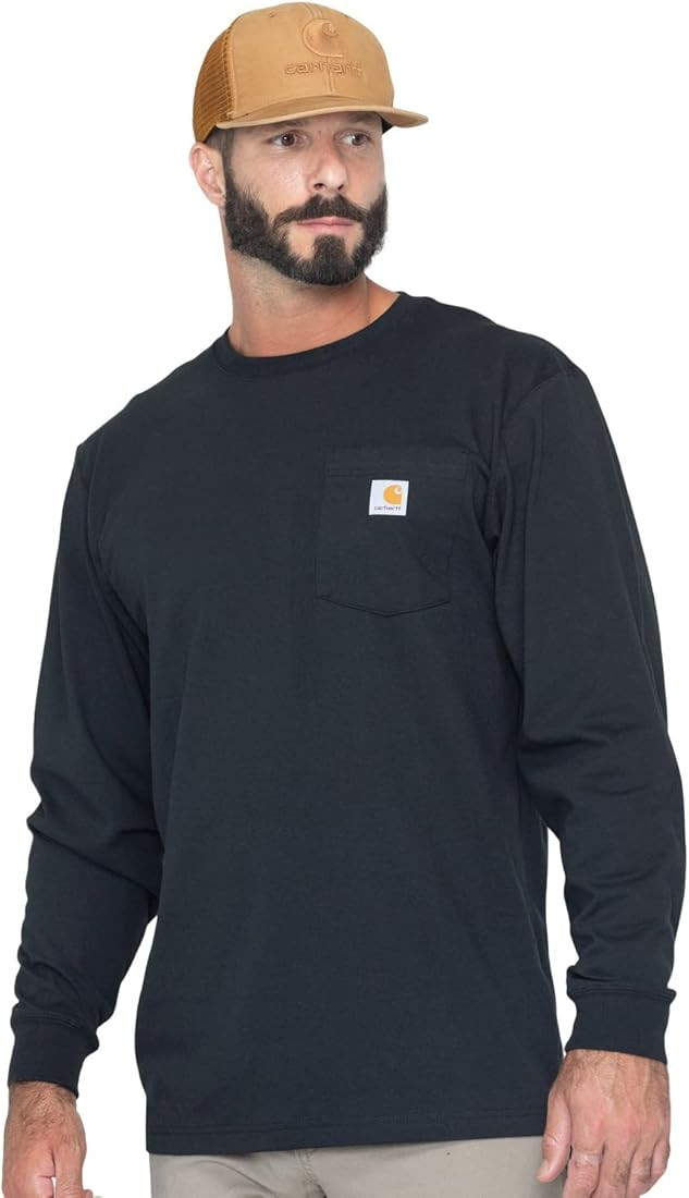 Carhartt Men's Loose Fit Heavyweight Long-Sleeve Pocket T-Shirt | Amazon (US)