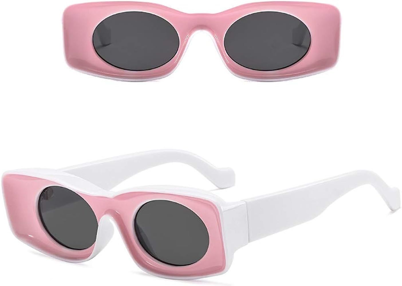 My Shades - Rectangle Thick Frame Fashion Sunglasses Funky | Amazon (US)