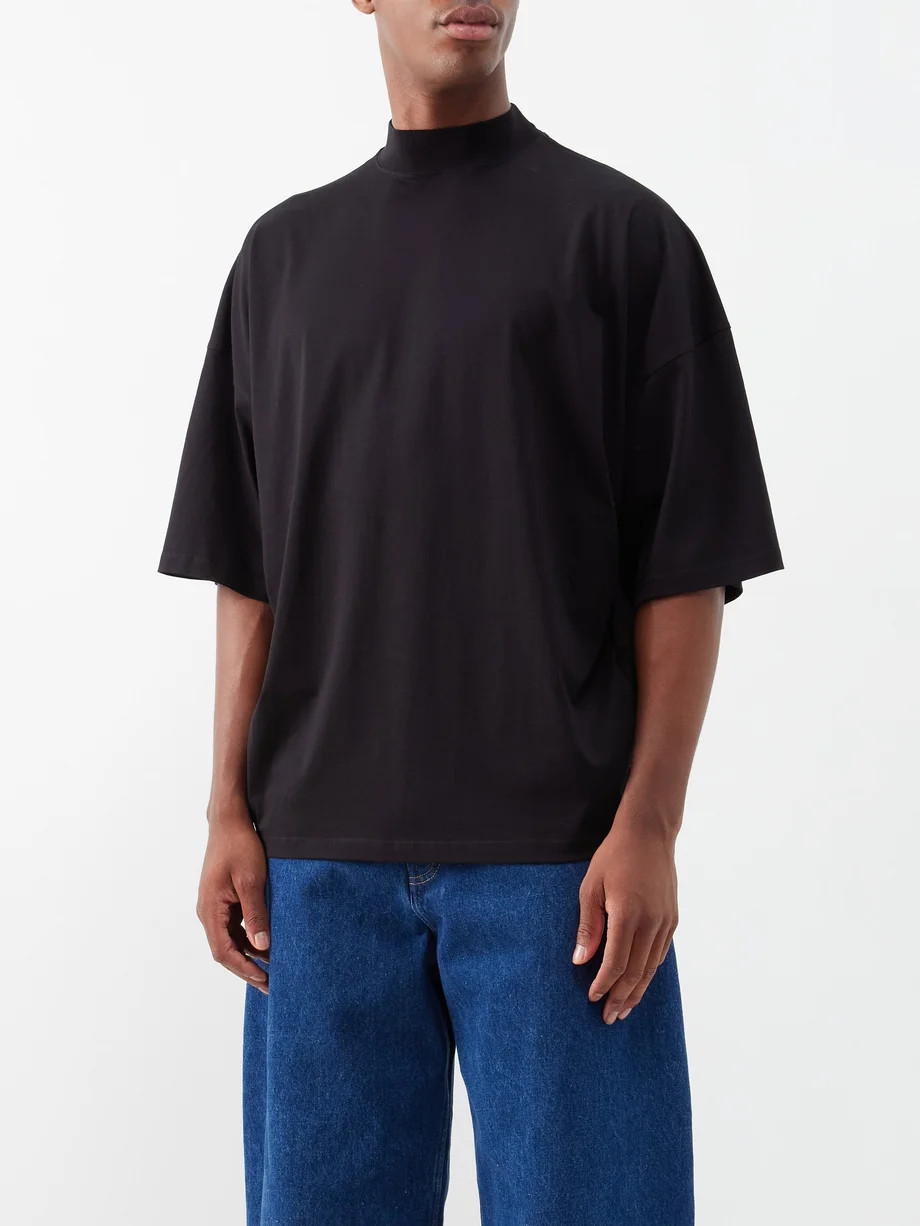 Oversized high-neck cotton-jersey T-shirt | Jil Sander | Matches (UK)