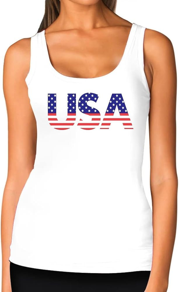 American USA Flag Girls Top 4th of July Patriotic Women Tank Top | Amazon (US)