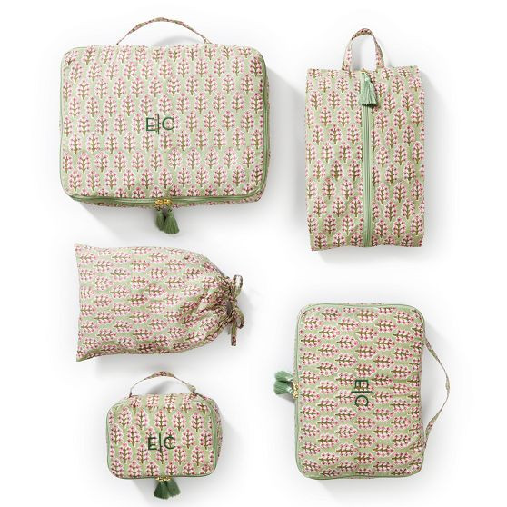 5 Piece Block Print Packing Cube Set | Mark and Graham