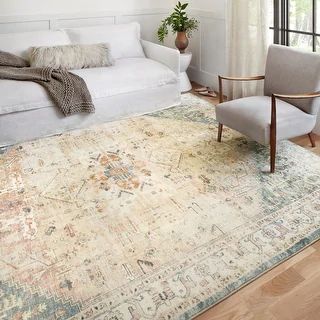 Alexander Home Juliet Ultra-Soft Distressed Framed Persian Rug | Bed Bath & Beyond