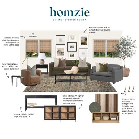 We loved designing this moody modern classic living room for our virtual interior design client. This space features a neutral home design, swivel chair, glass cabinet, and a console table

Work 1:1 with a Homzie virtual interior designer for a low flat-rate and receive a custom, shoppable decorating plan! - all online.  Get started homziedesigns.com/work-with-us

#LTKStyleTip #LTKHome