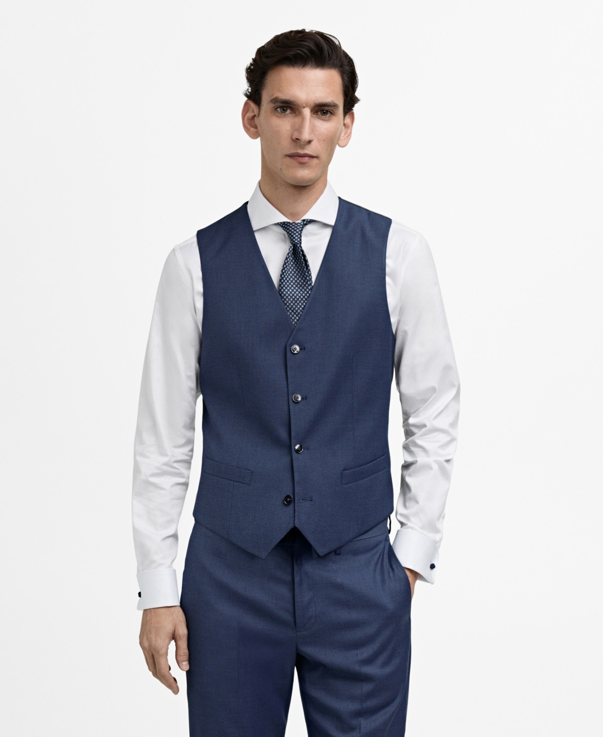 Mango Men's Slim-Fit Suit Vest - Ink Blue | Macy's