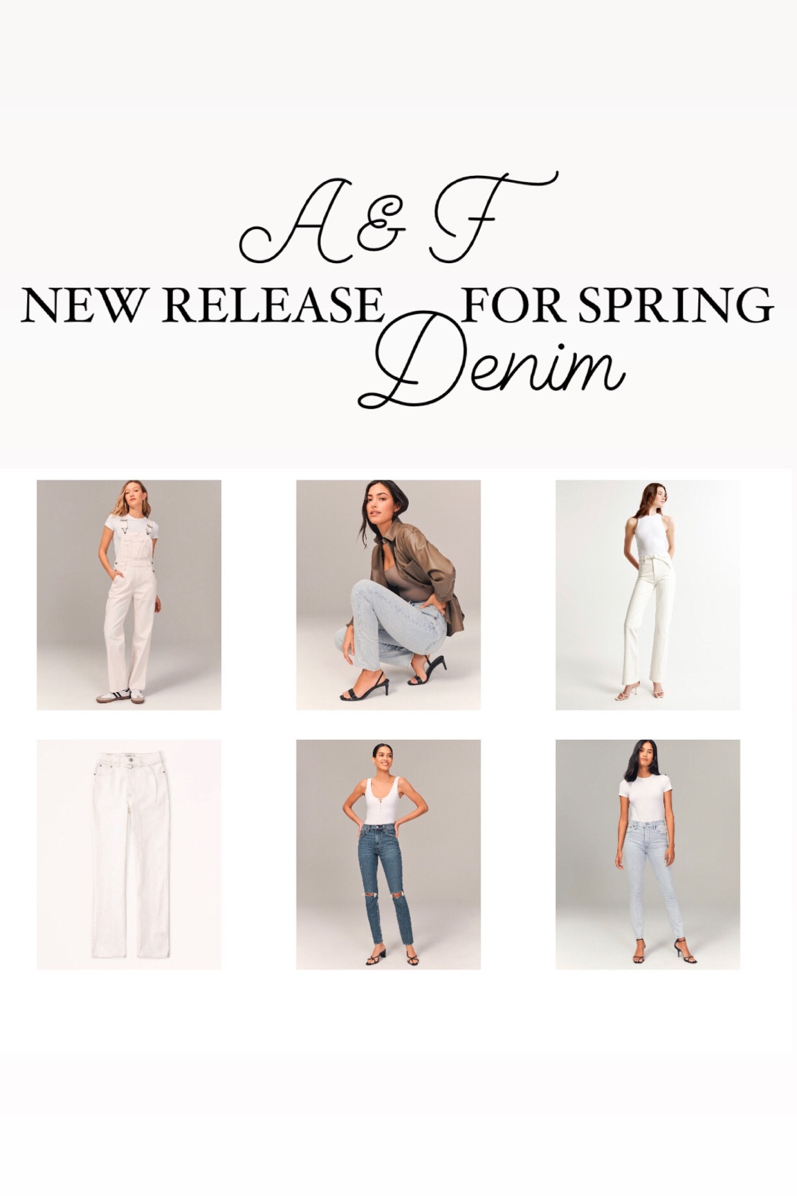 Spring denim new arrivals!! I have curvy hips so I love the curve love jeans. It’s that time for white denim! 
#springdenim #jeans #jeansforspring #straightlegjeans #highriseskinnyjeans #whiteoveralls #90sjeans #newjeans #abercrombiejeans #springfits 

#LTKSeasonal