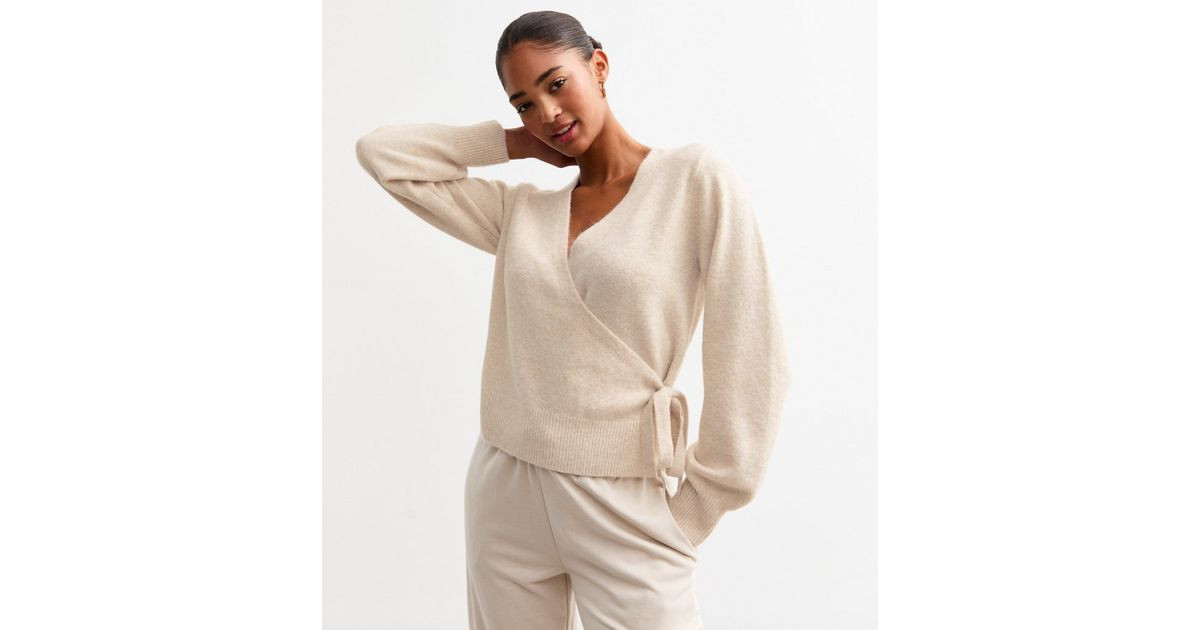 Cream Knit Wrap Jumper | New Look | New Look (UK)