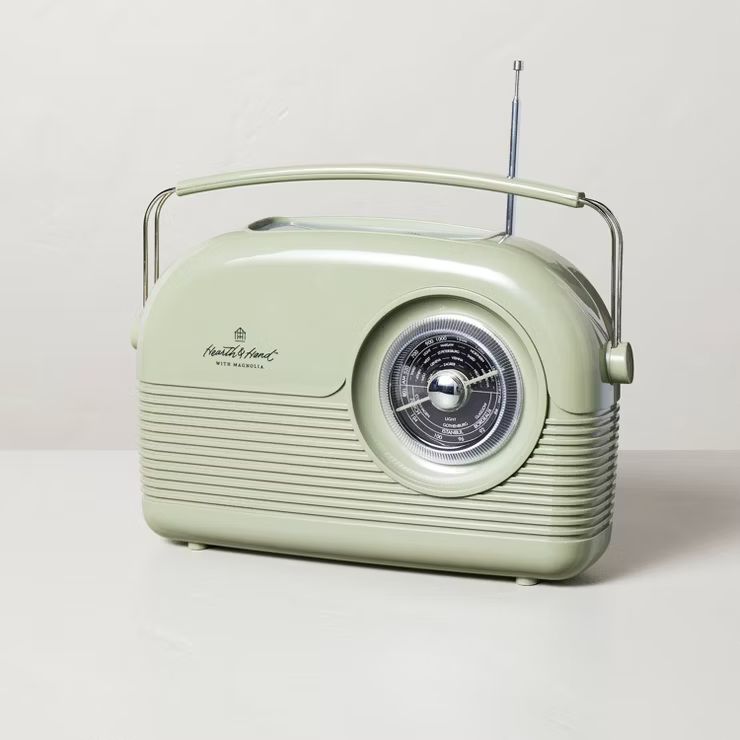 Portable AM/FM Bluetooth Radio Light Green - Hearth & Hand™ with Magnolia | Target