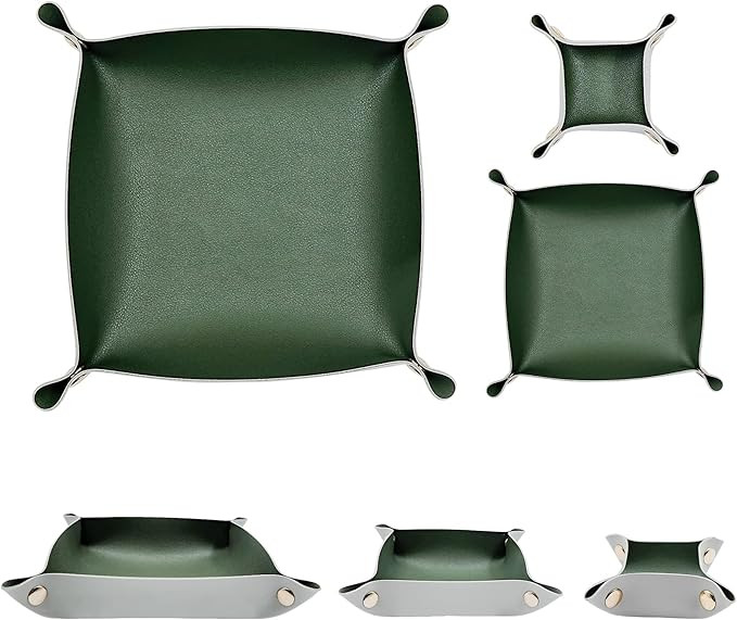 3 Size Leather Valet Tray Organizer, Folding Travel Organizer, Jewelry Tray, For Travel, Home Or ... | Amazon (US)