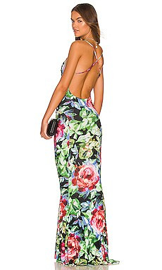 Norma Kamali Low Back Mermaid Fishtail Gown in Rose Garden from Revolve.com | Revolve Clothing (Global)