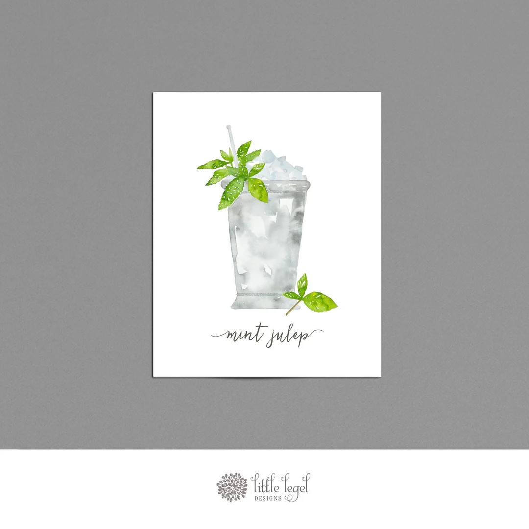Mint Julep Art. Kentucky Derby Signature Drink. Kentucky Derby Party Decoration Bar Sign. Triple ... | Etsy (US)