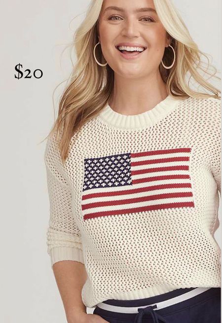 $29 Maurices / Americana Open Stitch Sweater / Memorial Day outfit / USA outfit / USA top / American flag sweater / spring outfit / workwear / sale 

#LTKover40 #LTKworkwear #LTKsalealert