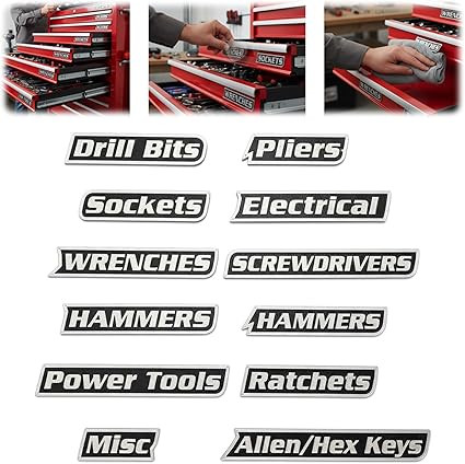 12 Pack of Magnetic Toolbox Labels, 3D-Printed Tool Box Labels, General Tool Box Organize Accesso... | Amazon (US)