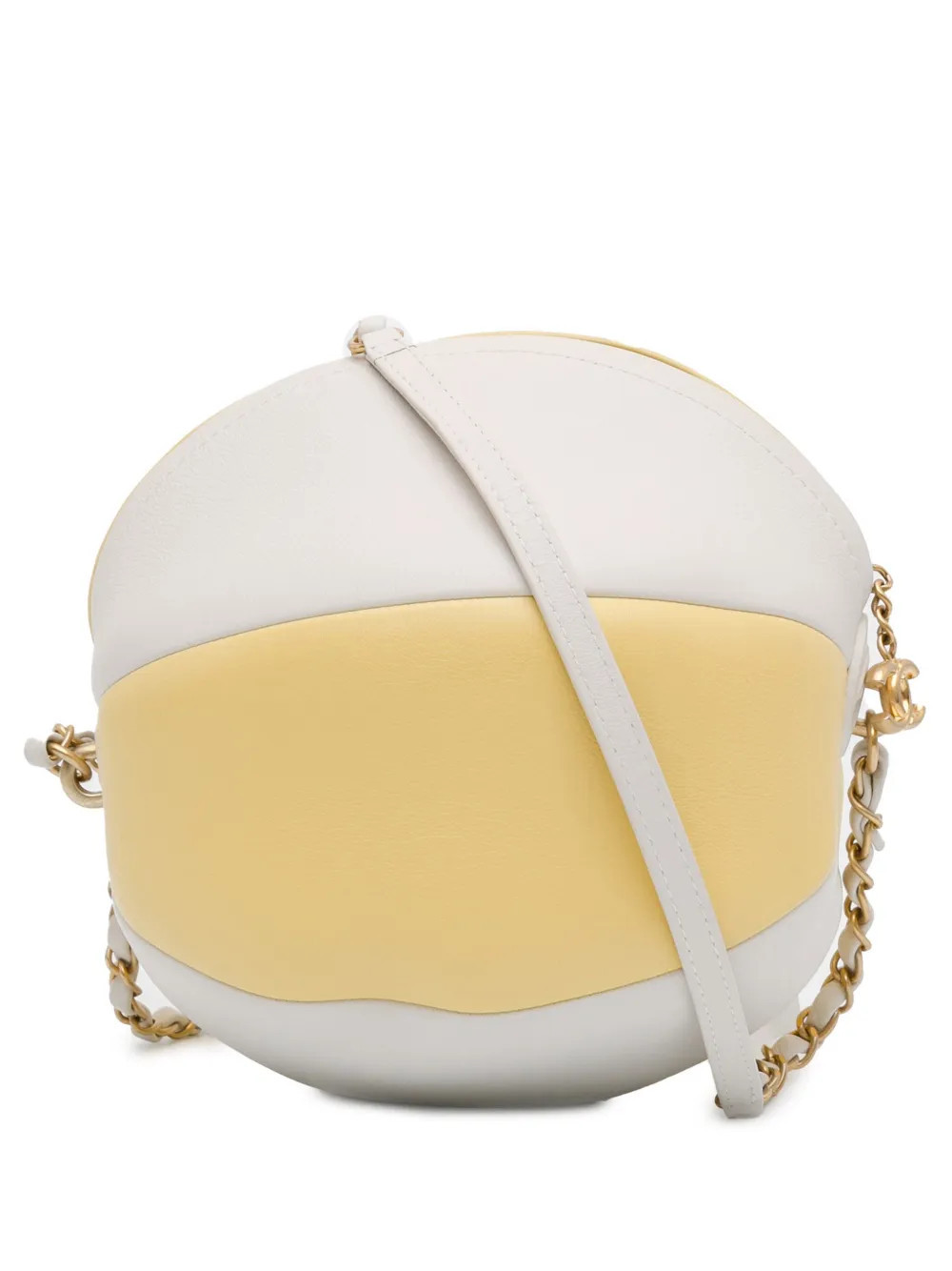CHANEL Pre-Owned 2019 Calfskin Coco Beach Ball shoulder bag - White | Farfetch Global