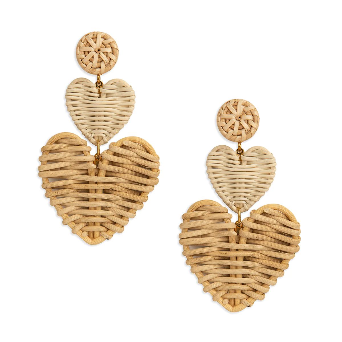 Natural Double Rattan Hearts | Neely Phelan