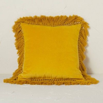 Square Velvet Fringe Decorative Throw Pillow - Opalhouse™ designed with Jungalow™ | Target