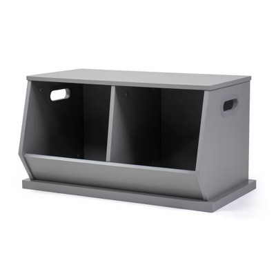 Wood Toy Storage Cubby and Kids' Bookcase Gray - Humble Crew: Toy Organizer, MDF Frame, Open Shelf, 2+ Years | Target