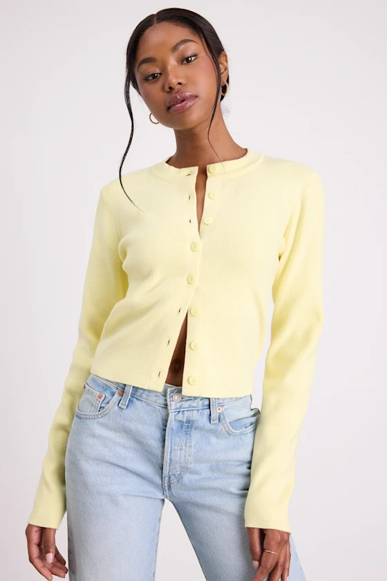 Araya Light Yellow Button-Up Cardigan | Lulus