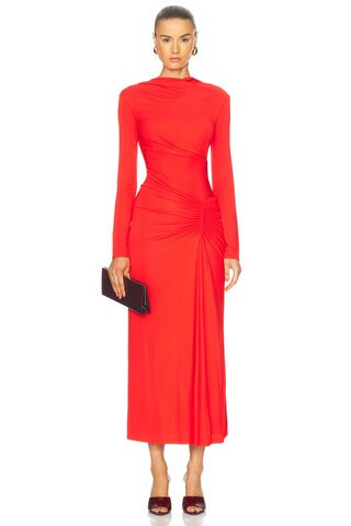 SIMKHAI Ferrera Midi Dress in Red | FWRD 