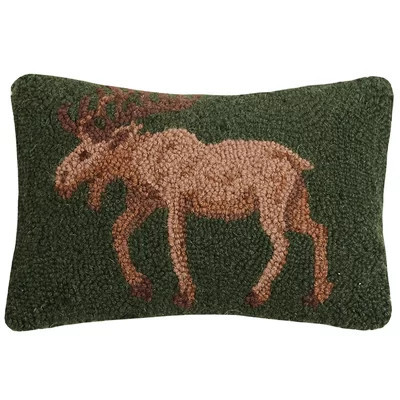Moose Wool Hook Petite Size Throw Pillow - 8"W x 12"L | Wayfair North America