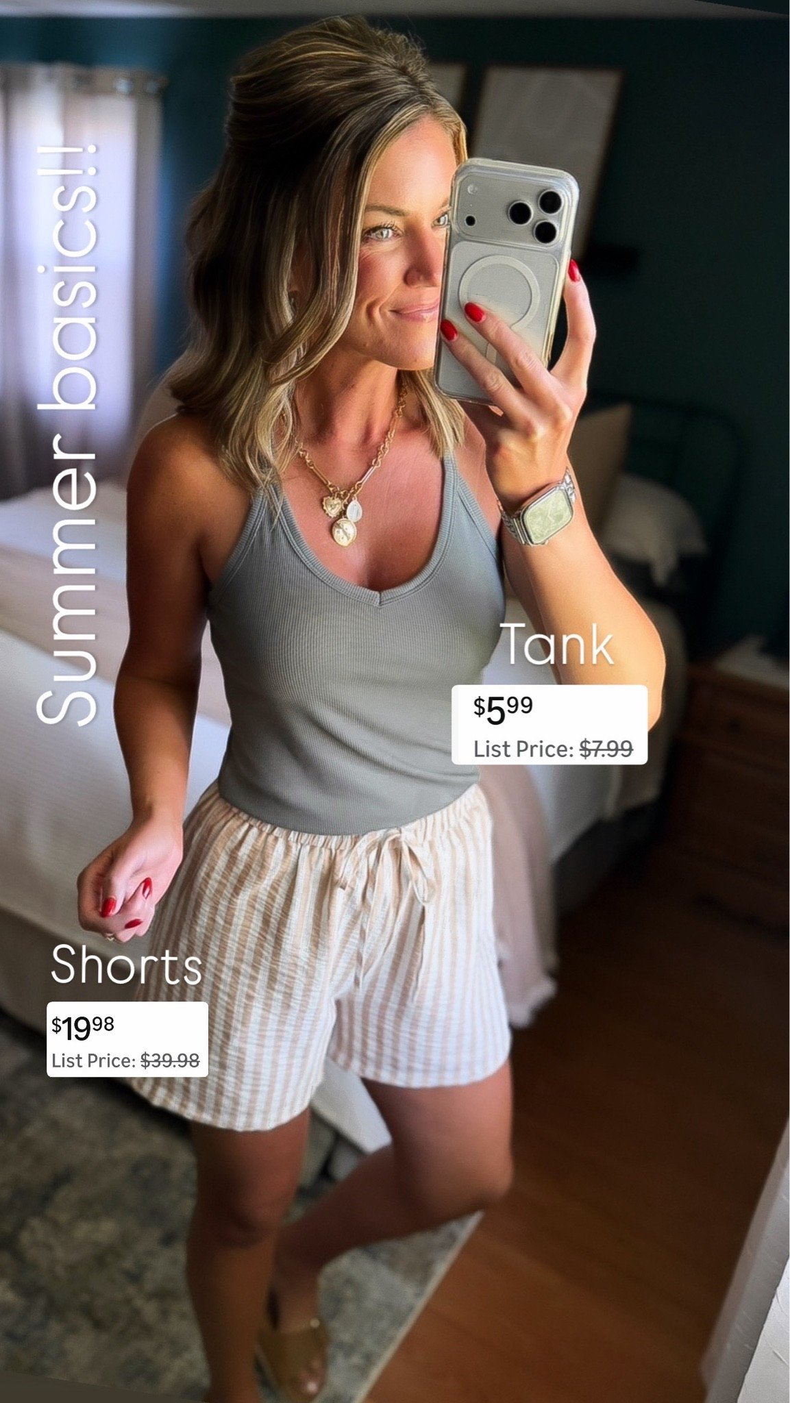 Summer basics on sale. Wearing medium in both tank and shorts

#LTKSeasonal #LTKmomlife #LTKOver40