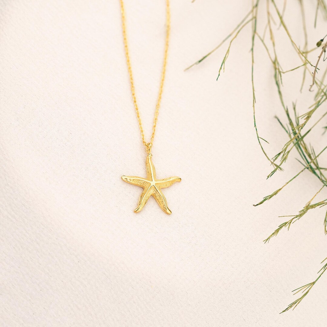 Gold Starfish Necklace - Sea Star Necklace - Silver Starfish Jewelry - Gift For Her - Ocean Jewel... | Etsy (US)