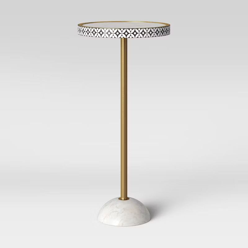 Leonia Round Marble Drink Table White - Opalhouse™ | Target