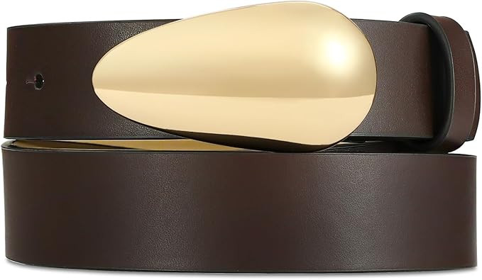 Women Leather Belt Fashion Belt for Women Gold Buckle Perfect for Jeans | Amazon (US)