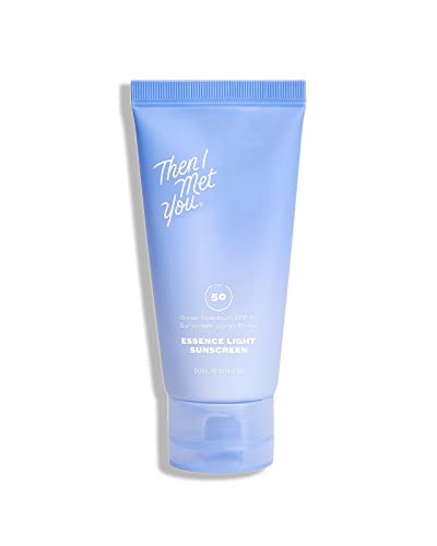 Then I Met You Essence Light Korean Sunscreen, Broad Spectrum SPF 50 Lotion PA+++, with Hyaluronic Acid, Vegan, Cruelty-Free, 1.69 oz | Amazon (US)