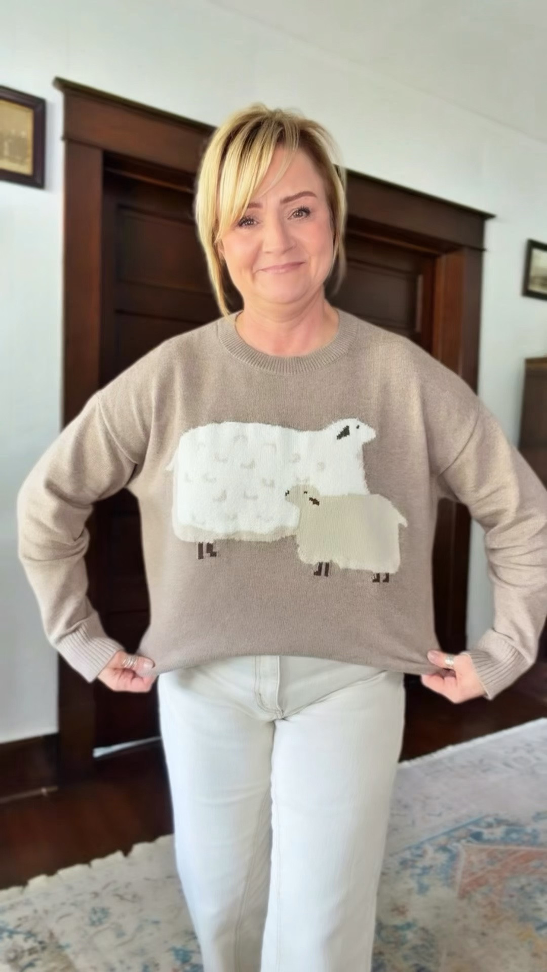Are we friends?   If we are you KNOW this was made for me!     🐑 
It’s oversized.   I sized down one size.