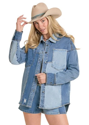 Color-Block Denim Shacket | Rock & Roll Denim