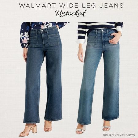 ⭐️ WALMART Jeans Restocked! 
Wide leg jeans 


#LTKfindsunder50 #LTKsalealert #LTKstyletip