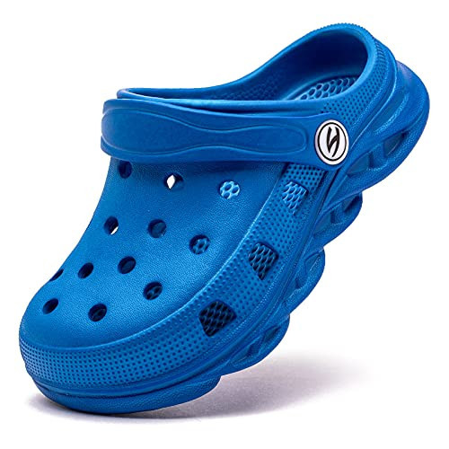 HOBIBEAR Boys and Girls Classic Graphic Kids Garden Clogs Slip on Water Shoes (Blue-Size 10.5 Little Kid) | Amazon (US)