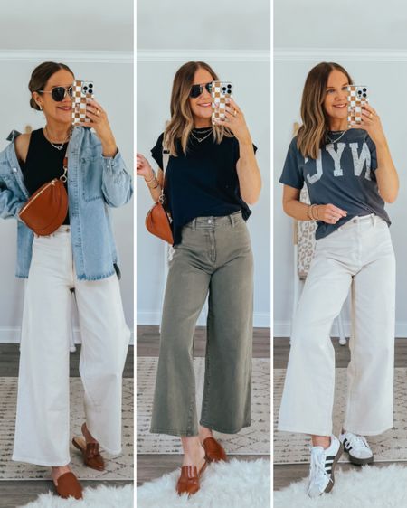 These @targetstyle wide leg pants are going viral and for good reason 👏🏼 they’re so flattering, endlessly versatile and hold everything in.



Target haul, target outfit, spring outfit ideas, wide leg crop pants, target fashion, business casual outfit, over 40 fashion, inclusive sizing, affordable fashion, wide leg jeans 



#LTKfindsunder50 #LTKSeasonal #LTKstyletip