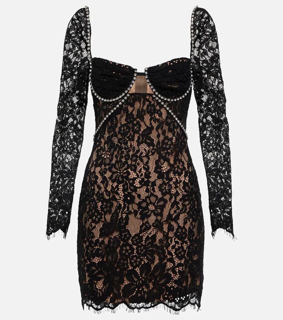 Embellished lace minidress | Mytheresa (UK)