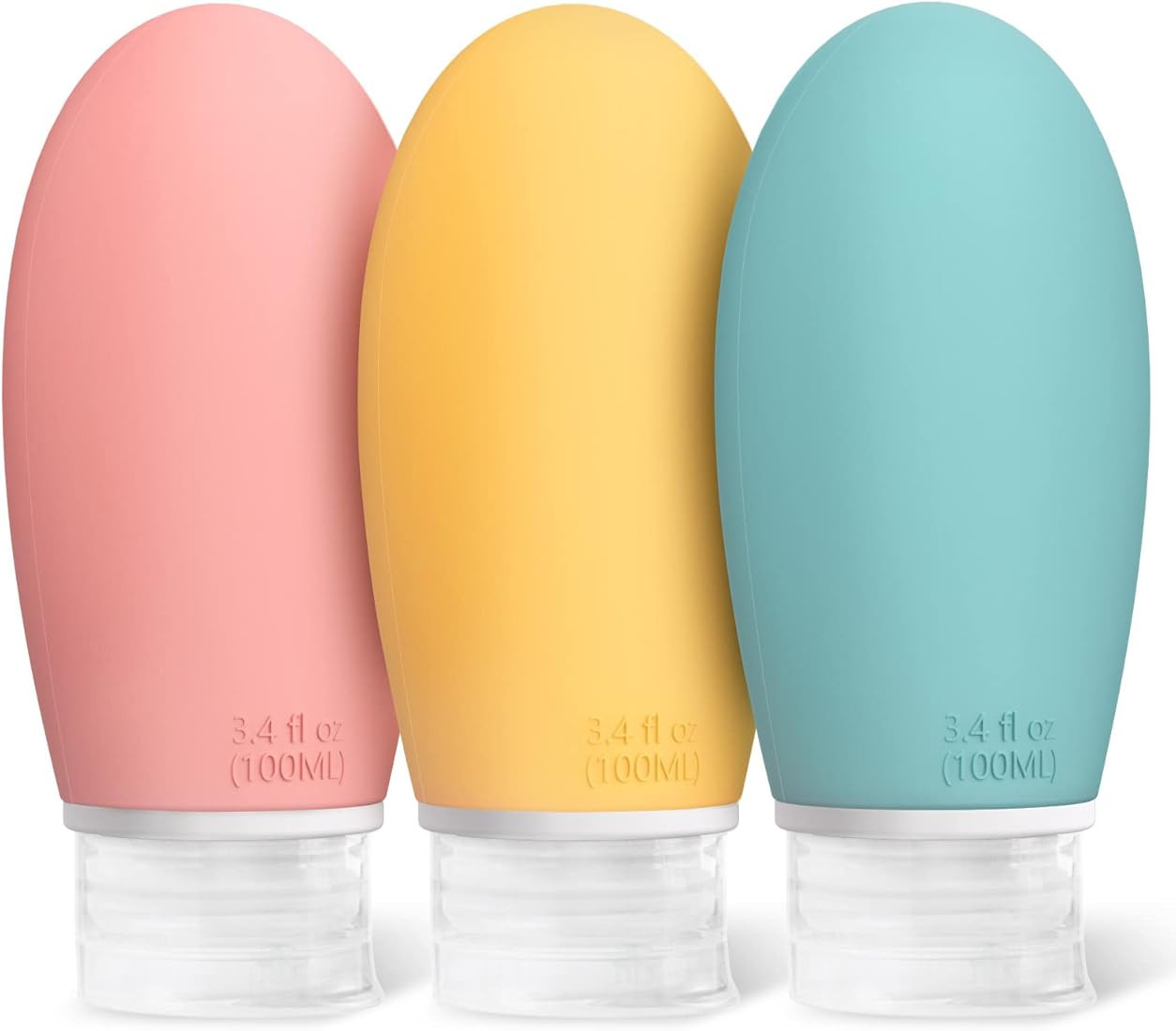 Botellas de Viaje Silicona 3 Pack, Opret Botes Rellenables Viaje de 100ml a Prueba de Fugas para ... | Amazon (ES)