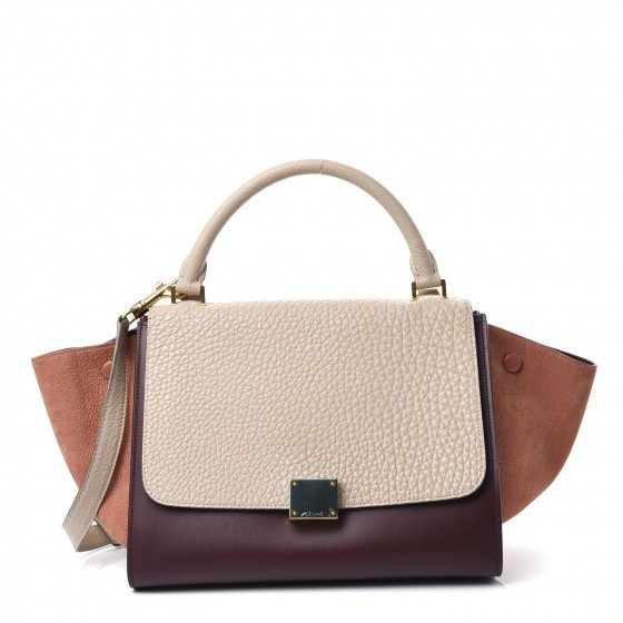 Bullhide Calfskin Grained Nubuck Small Tri-Color Trapeze Medium Chamois | Fashionphile