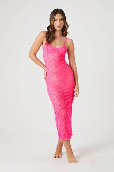 Sheer Lace Lingerie Maxi Slip Dress | Forever 21 (US)