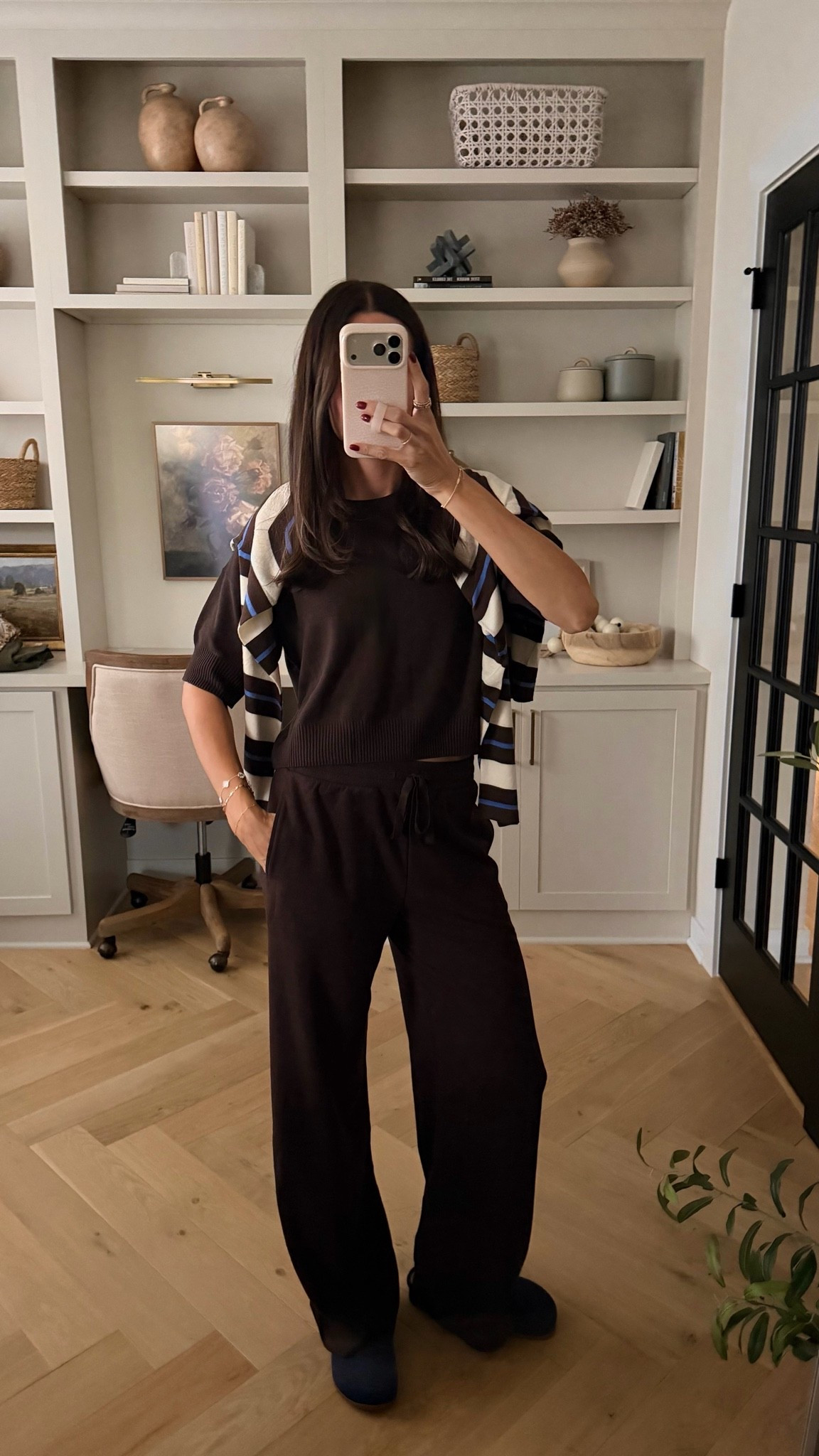 Wearing my true size S in the sweater top & pants! Soo soft and comfy, perfect lounge set for the fall that you can dress up or down. On sale rn! 

Clogs: size down 1

#LTKSaleAlert #LTKootd #LTKTravel