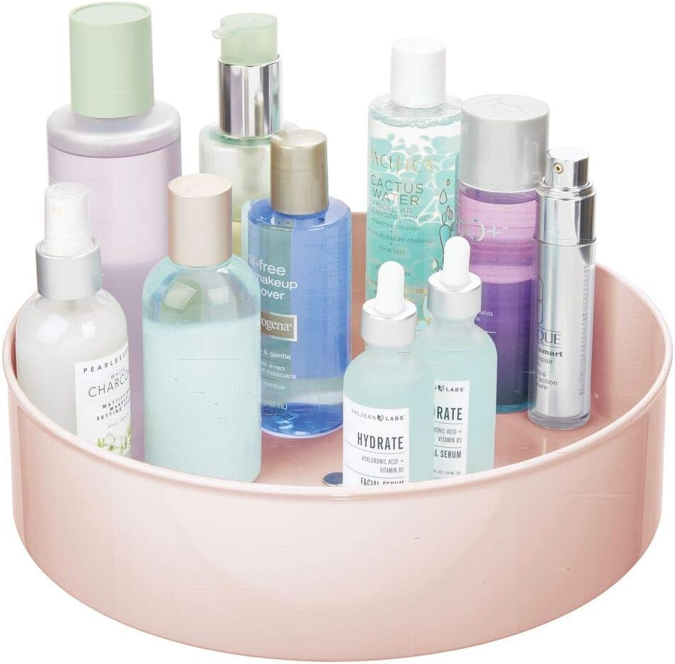 mDesign Plastic Spinning Lazy Susan Turntable Storage Tray - Rotating Organizer for Bathroom Vani... | Amazon (US)