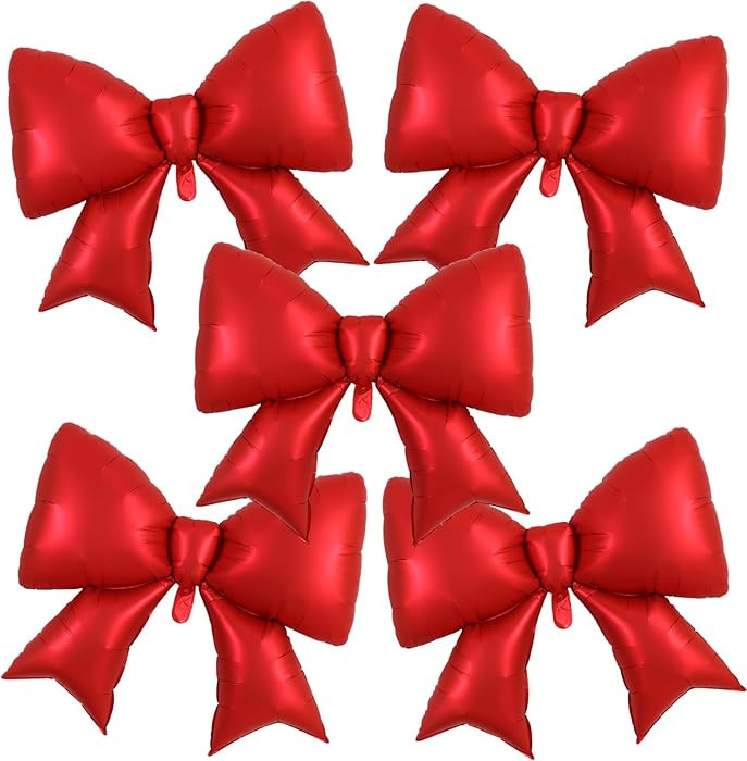 Vuzvuv 5Pcs 38 Inch Giant Red Bow Balloon for Birthday Party, Red Coquette Birthday Decorations f... | Amazon (US)