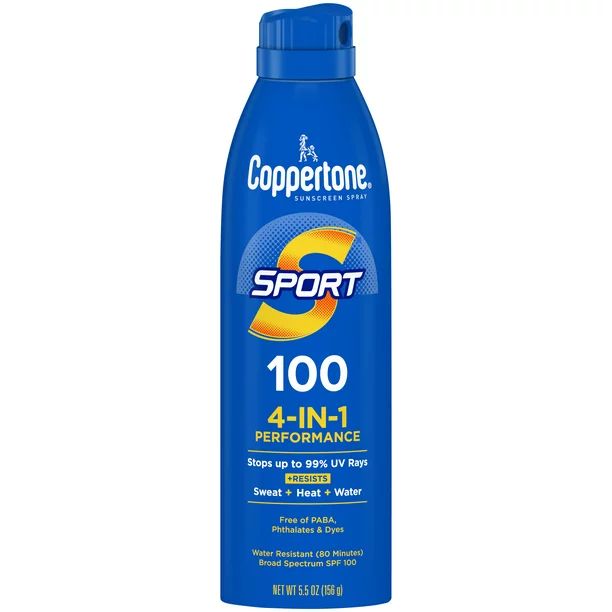 Coppertone Sport Sunscreen Spray, SPF 100 Spray Sunscreen, 5.5 Oz | Walmart (US)