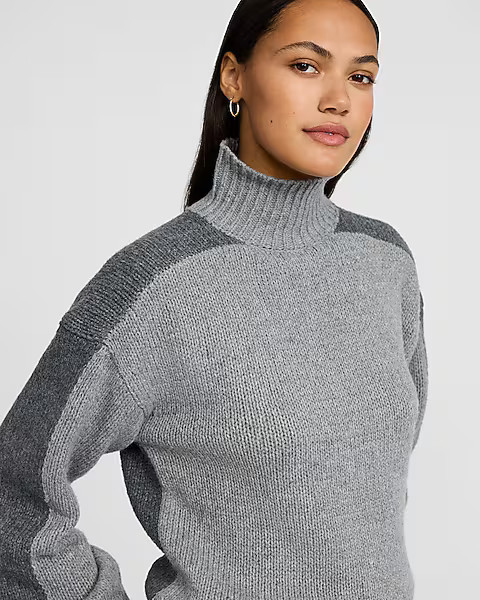 Color Block Turtleneck Sweater | Express